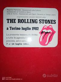 Rolling Stones Torino 1982 tessera servizi 