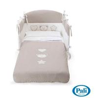 Lettino "Birillo" Pali color tortora + Set tessile