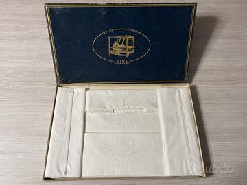 Set lenzuola vintage 100% cotone LUXE 5 pelenzuola