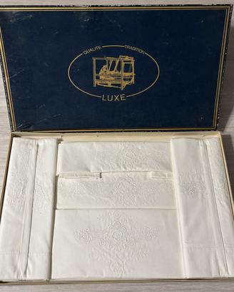 Set lenzuola vintage 100% cotone LUXE 5 pelenzuola