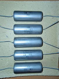 Cinque Condensatori K40y-9 0,15uF 630V carta e oli