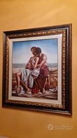 SERGIO NARDONI olio su tela 60x50 "Amanti"