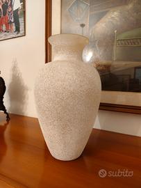 vaso vetro di murano grande, sabbiato