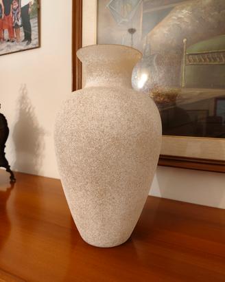 vaso vetro di murano grande, sabbiato