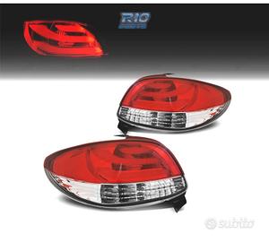 FANALI PER PEUGEOT 206 98-09 LIGHT BAR ROSSO CROMA