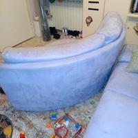 Divano poltrone sofà, colore lilla, usato