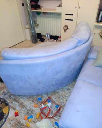 Divano poltrone sofà, colore lilla, usato