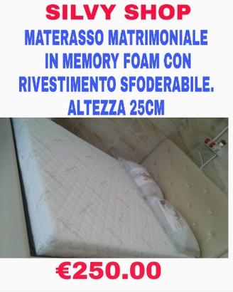 Materasso in memory foam matrimoniale