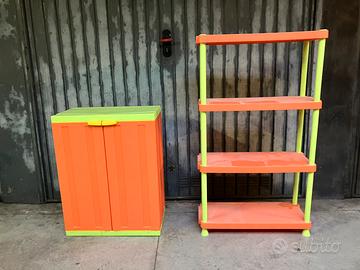 Armadietto mobiletto in plastica esterno giardino