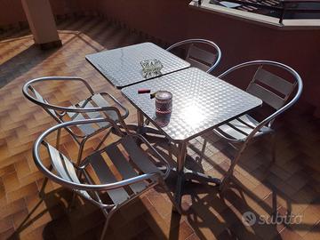 tavolino e sedie alluminio 