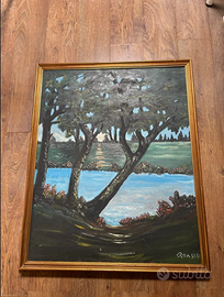Dipinto a olio su tela con cornice lignea
