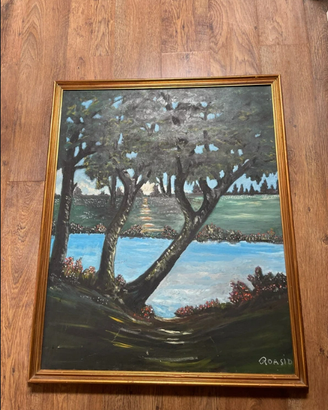 Dipinto a olio su tela con cornice lignea