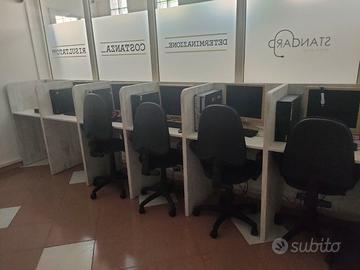 postazioni call center in blocco +switch + rack