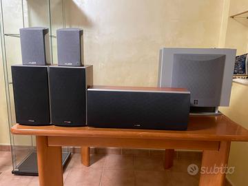 5 Casse Polkaudio (4+1diffusore)+Subwoofer Yamaha