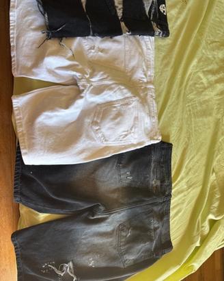 Lotto 3 bermuda jeans strappati uomo taglia M