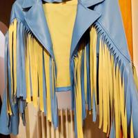 Giacca corta con frange made in italy