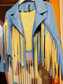 Giacca corta con frange made in italy