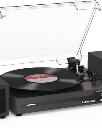 Udreamer Giradischi con 2 altoparlanti stereo dopp