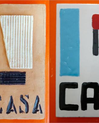INA CASA - COPPIA TARGHE VINTAGE ANNI 50
