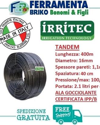 Rotolo Tubo Ala gocciolante Tandem da 16 passo 40