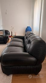 Divano letto in pelle vintage anni 80