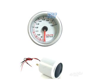 OROLOGIO VOLTMETRO SFONDO BIANCO ILLUMINATO