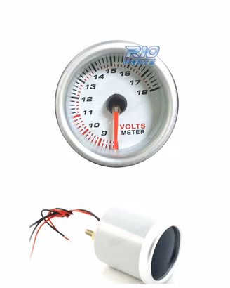 OROLOGIO VOLTMETRO SFONDO BIANCO ILLUMINATO