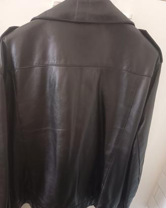 giubbino nero vera pelle e giubbino  college