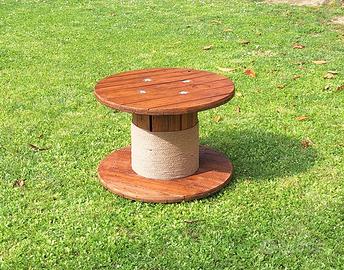 TAVOLINO 80cm h60 da BOBINA DI LEGNO