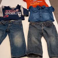 Set 2 jeans e 3 magliette