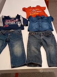 Set 2 jeans e 3 magliette