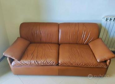 Divano vintage in pelle cognac anni ’70/’80 – anch