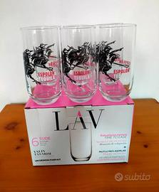 6 Bicchieri di Vetro Tequila El Espolon Nuovi