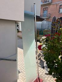 Parete divisoria in vetro opalino + piantana inox
