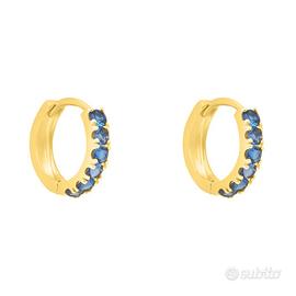 Orecchini pietre blu oro giallo 375