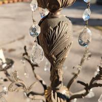 Lampadario in ottone e cristallo