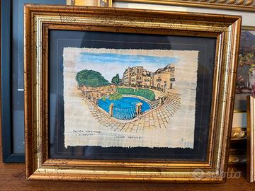 2 quadri su papiro originale Siracusa