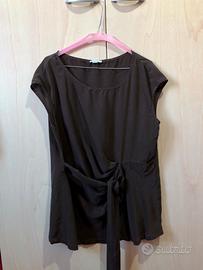 Camicia maglia donna Marella marrone semi lucido