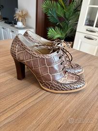 Scarpe col tacco francesine pelle rosa Bruno Magli
