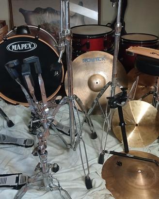 Batteria Mapex completa + hardware e doppi piatti