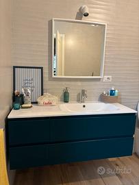 Mobile sospeso con lavabo e specchio - come nuovo