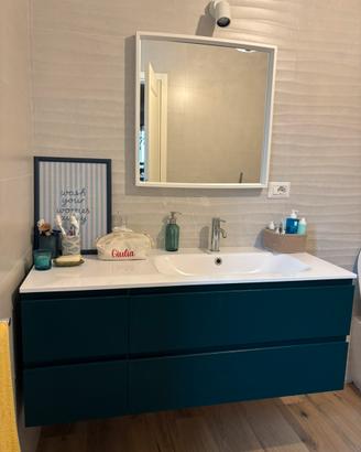 Mobile sospeso con lavabo e specchio - come nuovo
