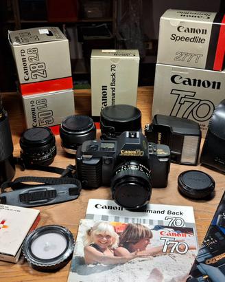 Canon T70 Command Back + obiettivi e flash