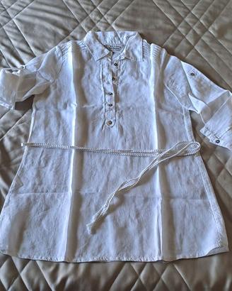 Camicione bianco in lino taglia XL