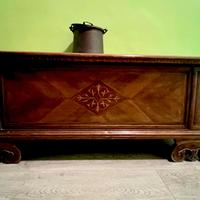 Splendida cassapanca intarsiata dei primi '900