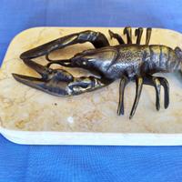 Scultura in bronzo di ARAGOSTA su base di marmo