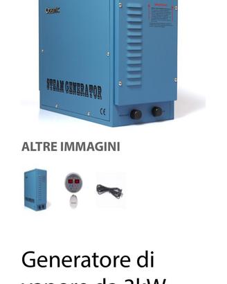 Generatore di vapore bagno turco