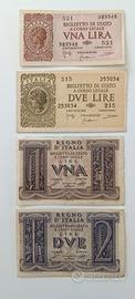 25#. Banconote 1 e 2 lire.