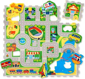 Tappeto Puzzle Bambini Città 120x120 cm 16 Mattone