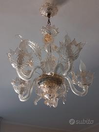 lampadario di murano+ 2 lampade da comodino 